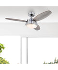 Alloy Modern LED Ceiling Fan With Light For Small Rooms Up To 100 Sq Ft 42 Inch Indoor Brushed Nickel Ceiling Fan With Reversible Weathered Oak And Walnut Blades Opal Frosted Glass Light Kit Downrod Only