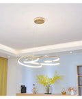 Modern LED Pendant Light for Kitchen Office Suspension Hanging LED Pendant Lamp in Gold Warm White, Dia55cmxH100cm.