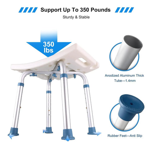 Shower Stool With Free Loofah Sponge And Toiletry Bag Inside Shower Bathtub Chair Height Adjustable Bath Seat frame and features