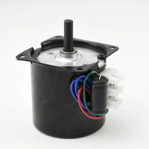 CHANCS 60KTYZ gear motor with shaft, black housing, and multi-color wires with white connector