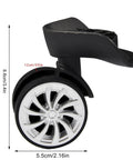 Side view of a Swivel Replacement Luggage Wheel Set Two Pack 2.2 Inch Heavy Duty Nylon Poly Plastic Caster for suitcases