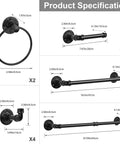 Industrial Style 10 Piece Bathroom Hardware Set Boss Black Finish Includes 18 Inch and 25 Inch Towel Bars Specifications
