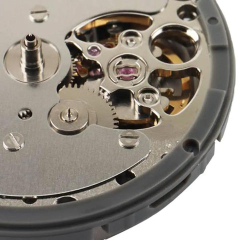 Close-up of Nh39a Fully Automatic Mechanical Watch Movement Replacement With Calendar High Precision Durable Metal Construction.