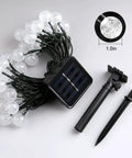 Solar String Lights Outdoor Waterproof 56ft 100 LED Globe Lights With 8 Modes Auto On Off Warm White For Garden Use