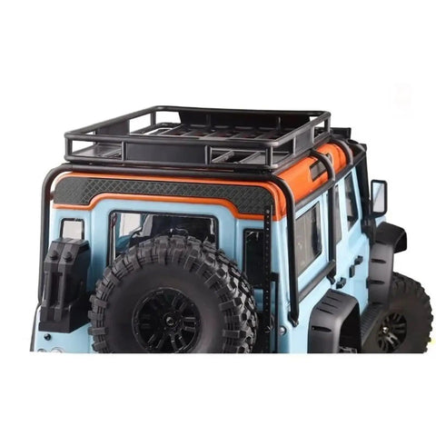 Stainless Steel Checkered Plate Roof And Body Protection Kit For H8H One Eighth Scale RC Car showing roof installation