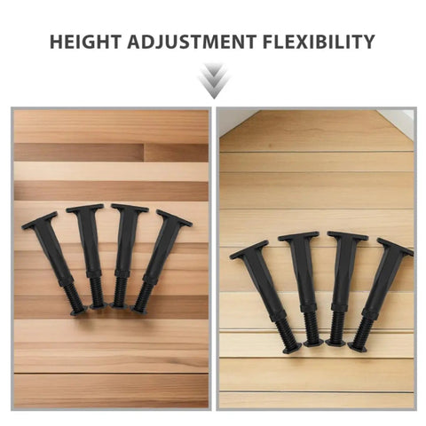 Adjustable Bed Support Legs Replacement Set For Furniture With Waterproof Design on wood floor