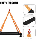 Heavy Duty Watercraft Lift Sling for Material Handling With Thickened Marine-Grade Polyester Strap And Reinforced Steel Bracket, showing lifting structure and materials.