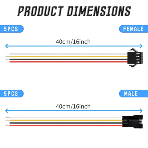 Five Pack 40 Cm Multicolor Dupont Jumper Wires Set For Arduino Raspberry Pi And Breadboard Projects 2.54 mm Pitch Male