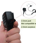 Close-up of Two Pin Speaker Microphone For HYT Hytera Radios Walkie Talkie Compatible With BD500 BD502i, showing 3.5mm jack