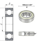 Diagram and dimensions of 6309ZZ Deep Groove Ball Bearing P0 45x100x25mm Pre Lubricated With Double Metal Seal for various applications