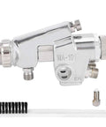 Pro High Vol Low Pressure Paint Sprayer Gun With Industrial Atomization, chrome sprayer body with nozzle, cleaning brush included.