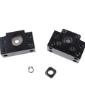 BK12 and BF12 bearing supports with black finish for Real Heavy Duty SFU1605 Ball Screw 500MM Kit for CNC milling upgrade.