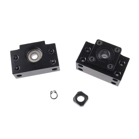BK12 and BF12 bearing supports with black finish for Real Heavy Duty SFU1605 Ball Screw 500MM Kit for CNC milling upgrade.