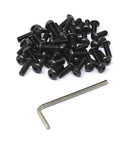 50 Pack M5 X 14mm Hex Socket Button Head Cap Screws with hex key for DIY projects, 10.9 grade alloy steel, black oxide finish