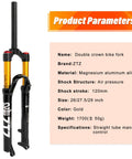 Air Mountain Bike Suspension Fork For 26 27.5 29 Inch Bikes Built For Rough Trails 120mm Travel Magnesium Alloy