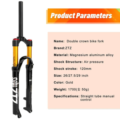 Air Mountain Bike Suspension Fork For 26 27.5 29 Inch Bikes Built For Rough Trails 120mm Travel Magnesium Alloy