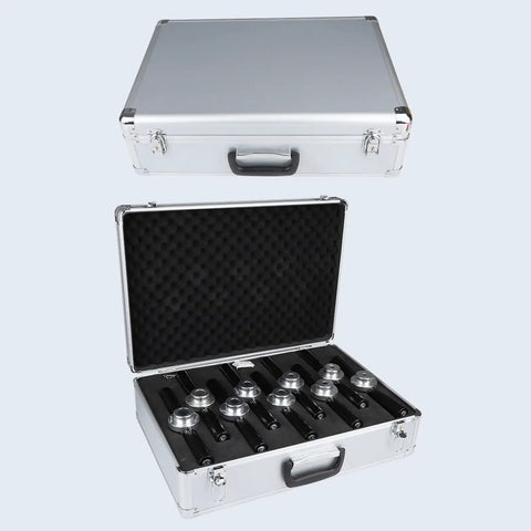 Kickass High Voltage Cable Chamfering Tool And Manual Ring Stripper With Forged Steel Die For Cross Linked Insulation Stress Cone Total No Sweat Operation in silver case.