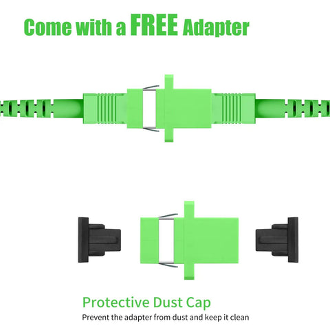 Rock Solid Outdoor Single Mode Fiber Optic Cable Armored SCA To SCA Connector 20M 66 Ft with protective dust cap and free adapter.