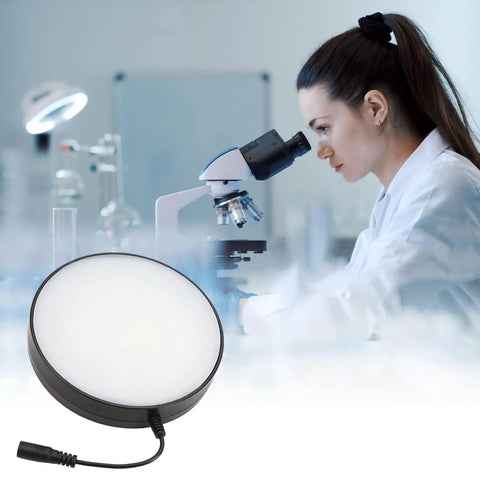 LED Ring Light Illuminator For Lab Microscopes With Adjustable Brightness From Dim To Full White Pure LED Light And Power Adapter Replacement Accessory For Stereo Microscopes US Plug And Play Ready, 134-135mm