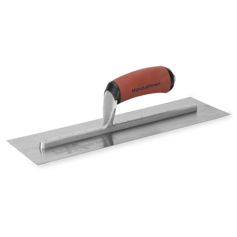 Pro Grade High Carbon Steel Finishing Trowel 4.75 By 14 Inch For Concrete, Masonry, And Drywall, DuraSoft Handle, Xtralite Aluminum Mounting, Lightweight Yet Strong Made In USA