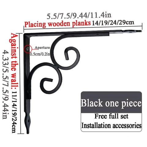 Heavy Duty Corner Brackets Four Pack L Shape Shelf Supports Rust Proof Iron Angle Braces wall mounted black support with measurements