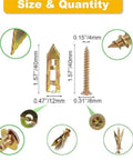 Heavy Duty Self Drilling Drywall Anchors Kit With Screws No Pre Drilling Easy Install For DIY Home Wall Mounts Zinc Plated Steel 80 120 160 200 Pack Great For Quick Hangups And Renovations. Gold drywall anchor and screw size chart, 40mm long, 4mm wide