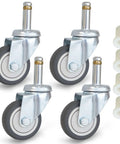 Heavy Duty 2 Inch Swivel Stem Caster Wheels With 7/16-Inch Stem For Mop Buckets, Utility Carts, And Shop Vacs, Workhorse Rubber TPR Wheels.
