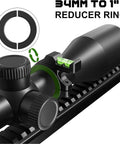 Scope Bubble Level For 25.4mm, 30mm And 34mm Tubes attached to rifle with 34mm to 1" reducer ring