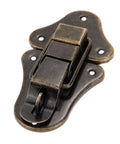 Antique Iron Hasp Lock For Vintage Jewelry Boxes And Furniture Clasp Catch Latch Hardware, 95x52mm, sturdy metal lock close-up.