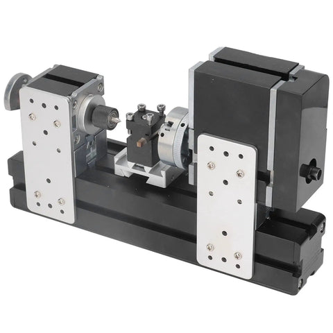BTSEURY 12VDC Micro Lathe Machine with precision chuck and sturdy tailstock for wood and metal turning.