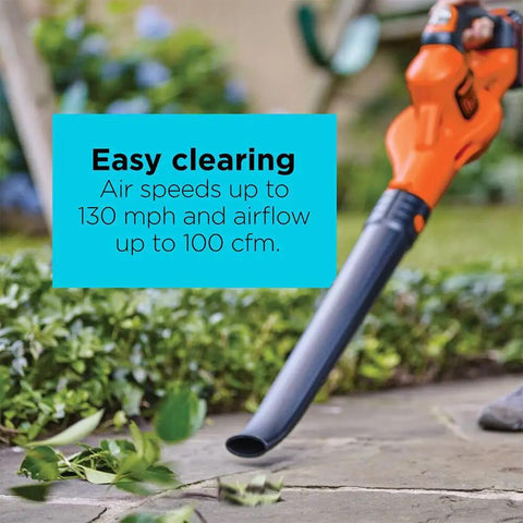 Cordless Sweeper With Power Boost For Quick Yard Cleanup On Driveways Decks And Garages Includes Battery And Charger 20V Max Leaf Blower Style Tool For Debris Removal removing leaves from pavement.