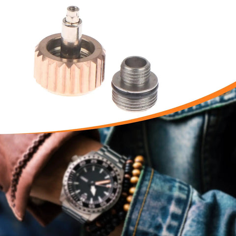 7Mm Watch Crown Replacement Kit With Long Stem Lightweight Portable Repair Tool and watch in use