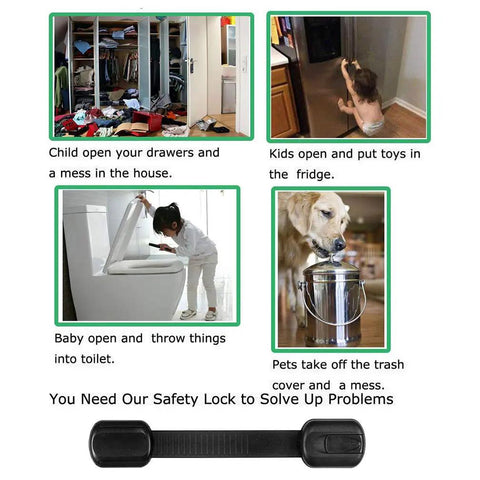 8 Pack Adjustable Strap Child Safety Cabinet Locks For Cupboards Drawers Closets Toilets Ovens And Fridges No Trapped Fingers Easy Install Kid Safe With Free 9 Extra Adhesive Pads