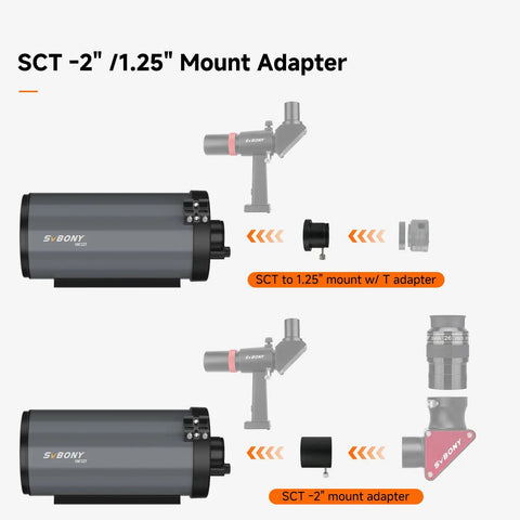 SCT -2" /1.25" Mount Adapter for 127mm Mak Telescope For Stargazing And Deep Sky Imaging With F11.8 Aperture, Versatile OTA For Adults, Beginner Friendly Setup, Sharp Detail On Distant Galaxies And Nebulae, Ideal Entry To Amateur Astronomy.