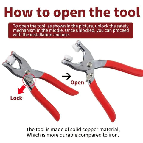 Snap Fastener Kit With Hollow And Solid Metal Prong Snaps 9.5Mm 400 Pcs 100 Sets In 10 Color Options With Durable Punch Tool And Pliers instructions