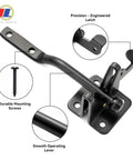 Lock It Tight Gravity Gate Latch Self Securing Black Fence Hardware For Garden Gates with precision-engineered design and screws.