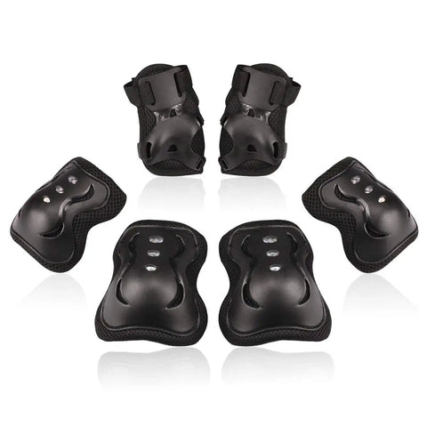 Kids Protective Gear Set Knee Pads Elbow Pads And Wrist Guards For Roller Skating Cycling BMX Bike Skateboarding Inline Skating Black Small