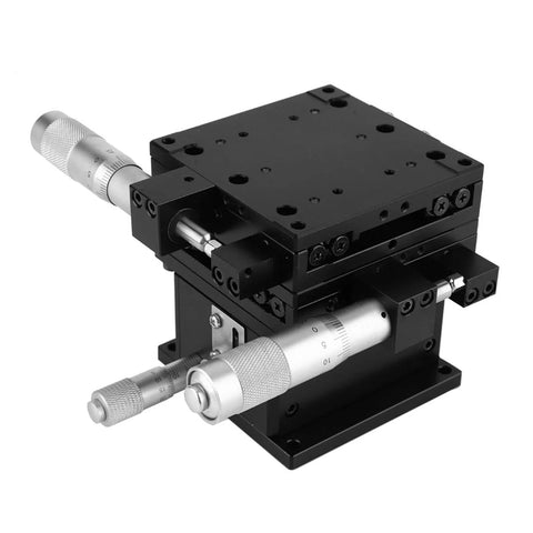 Aluminum 80X80mm Sliding Table Linear Stage With Precision Bearings Black Anodized Finish for Lab Positioning and Fine Tuning