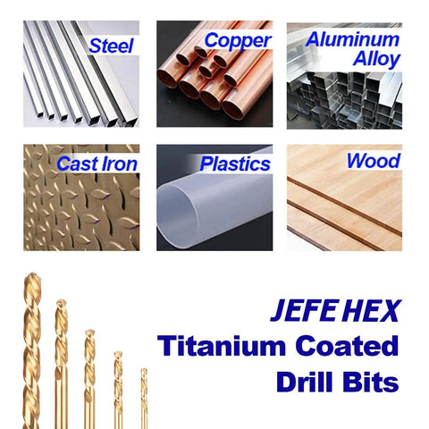One Eighth Inch Hex Shank Drill Bit Set, 12 Pc HSS Titanium Coated For Three Times Longer Life, Beefed-Up Quick Change Shank For Impact Drivers, Twist Bits For Metal Wood And Plastic