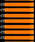 Orange Glow Sticks 6 Inch Emergency ChemLight Glow Sticks With 12 Hour Brightness Bulk Pack Of 10 arranged on black background