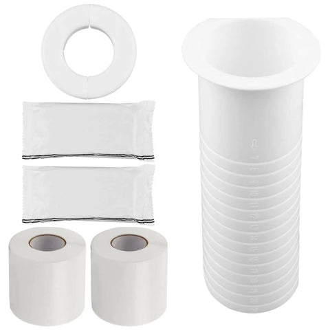 All In One Mini Split Line Set Cover And Wall Sleeve Combo Kit For Outside AC Units With Rapid Bond Tape and Solid Wall Insert components.