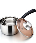 1 Quart Stainless Steel Saucepan With Glass Lid for Easy Cooking, Durable Small Sauce Pot, rust free, dishwasher safe, no coatings
