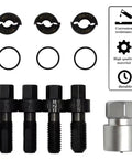 8Pcs Wheel Stud Thread Restorer Kit M12 And M14 Size Set for Mercedes Benz BMW Volvo VW Group, tools and fittings displayed