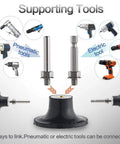 Diagram showing connectivity options of 2 Inch Die Grinder Sanding Discs Set With 125Pcs 36 Grit Zirconia Roll Lock Discs.