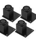 Adjustable Furniture Leg Set For Sofa Cabinet TV Stand And More Aluminum Alloy Square Base 60mm Raises Up To 15mm Black Finish