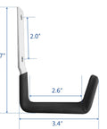 Heavy Duty Steel Utility Hooks 2 Pack For Garage Wall Mount Storage Garden Tool Organizer Anti Slip PVC Coated Hooks Holds 50lbs Each Easy Install Durable Storage Hangers