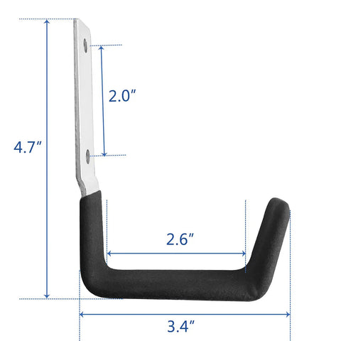 Heavy Duty Steel Utility Hooks 2 Pack For Garage Wall Mount Storage Garden Tool Organizer Anti Slip PVC Coated Hooks Holds 50lbs Each Easy Install Durable Storage Hangers
