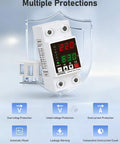 Smart Circuit Breaker With Adjustable Voltage Protection 70-200V Low Cutoff, 140-300V High Cutoff, 1-63A Overcurrent Protector