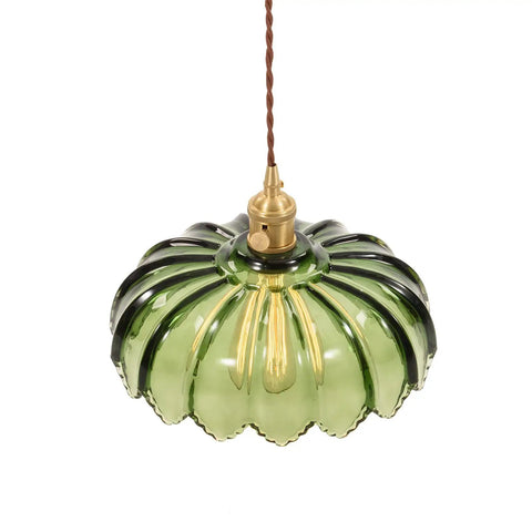 Chic Green Glass Plug In Pendant Light Fixture For Kitchen Island And Dining Room, Smooth Plug And Play Design, E26 Base Ready, Serious Home Refresh Glow Up No Bulb Included, green glass shade with brass fixture.