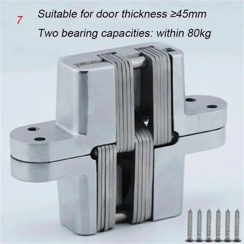 Rock Solid Stainless Steel Concealed Door Hinges That Deliver A Slick 180 Degree Swing Motion And Loads Of Heavy Duty Support For Tight Cabinetry And No Fuss Daily Home Repairs with screws, highlighting steel build.